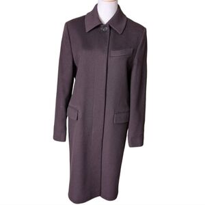 VTG Calvin Klein Women's Size 100% Merino Wool Size 8 Aubergine Winter Coat